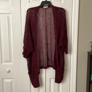 Off the shoulder knit cardigan